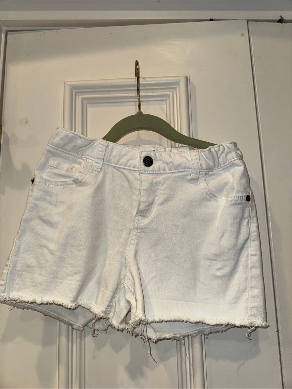 Cat & Jack White Denim Frayed Hem Girls' Shorts